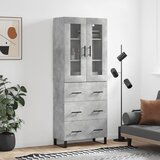 vidaXL Visoka komoda siva betona 69 5x34x180 cm od konstruiranog drva | shoptok.hr