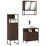  The Living Store Kopalniška garnitura 3-delna rjavi hrast inženirski les - Komplet Kopalniškega Pohištva, (21476533) | Shoptok.si
