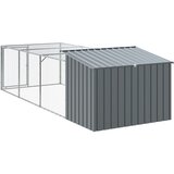  Kućica za pse s ograđenim prostorom antracit 153x396x110 cm pocinčani čelik | shoptok.hr