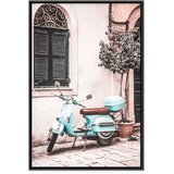  Slika - Iconic Vespa (1 Part) Vertical 40x60 U crnom drvenom okviru | shoptok.hr