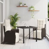 vidaXL Set od 3 komada vrtne blagovaonske garniture smeđe poli-ratan | shoptok.hr