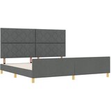  Krevetna konstrukcija Tamno siva 200 x 200 cm tkanina | shoptok.hr