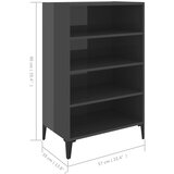  Komoda visoki sjaj siva 57 x 35 x 90 cm od konstruiranog drva | shoptok.hr