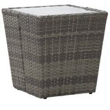 vidaXL Čajna mizica siva 41,5x41,5x43 cm poli ratan in kaljeno steklo Cene