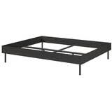 noo.ma Crni bračni krevet od iverice bez uzglavlja s podnicom 160x200 cm Streiko – | shoptok.hr