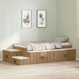 posteljni okvir za shranjevanje Umetni hrast 100x200 cm, (22103374) | Shoptok.si