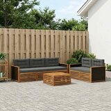  Set vanjskih sofa 7 pcs Prirodna i antracit Poliester | shoptok.hr