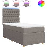  Krevet s oprugama i madracem smeđesivi 100 x 200 cm od tkanine | shoptok.hr