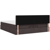 vidaXL Otomanski posteljni okvir z vzmetnico temno rjava 200x200 cm, (21670758) | Shoptok.si