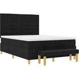 Box Spring Krevet s Madracem i Klupicom Crni 140x200 cm Tkanina | shoptok.hr