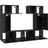 vidaXL Komplet TV omaric s polico 6 pcs Črni hrast 80 x 30 x 30 cm | Shoptok.si