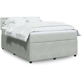 vidaXL Box spring postelja z vzmetnico svetlo siv 140x190 cm žamet | Shoptok.si