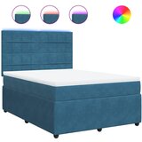 vidaXL Krevet s oprugama i madracem plavi 140x190 cm baršunasti | shoptok.hr