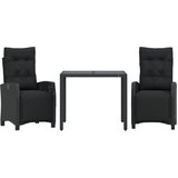  The Living Store Vrtna jedilna garnitura 3-delna z blazinami črn poli ratan - Vrtna Jedilna Garnitura, (21455369) | Shoptok.si