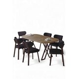 Hanah home Trpezarijski set, 7 dijelova, Antracit Slike