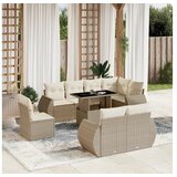 vidaXL 9-dijelni set vrtnih sofa s jastucima bež od poliratana | shoptok.hr