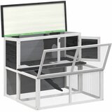  Kavez za zečeve sivi 102 x 90 x 84,5 cm od masivne borovine | shoptok.hr