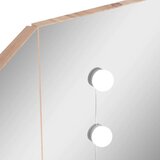 vidaXL Kotna mizica za ličenje z LED lučkami hrast 111x54x141,5 cm | Shoptok.si