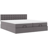  Otomanski okvir kreveta s madracima sivi 160x200cm umjetna koža | shoptok.hr