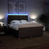  Krevet s oprugama i madracem tamnosmeđi 200x200 cm od tkanine | shoptok.hr