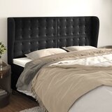  Uzglavlje s ušima crno 183x23x118/128 cm baršunasto | shoptok.hr