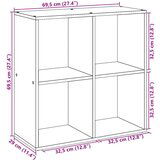 vidaXL Pregrada / regal za knjige boja drva 69,5x29x69,5 cm drveni | shoptok.hr