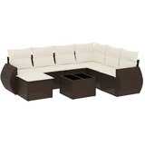  8-dijelni set vrtnih sofa s jastucima smeđi od poliratana | shoptok.hr