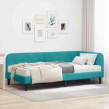  Kotna postelja z vzmetnico Turkizna 90 x 190 cm Žamet, (5000105079) | Shoptok.si
