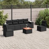 vidaXL 7-dijelni set vrtnih sofa od poliratana s jastucima crni | shoptok.hr