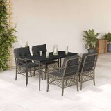  5-dijelni vrtni blagovaonski set sivi od poliratana | shoptok.hr