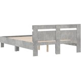  Okvir kreveta s uzglavljem siva boja betona 135x190 cm drveni | Eponuda.com
