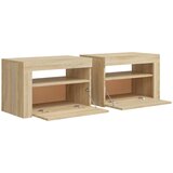  Noćni ormarići 2 kom s LED svjetlima boja hrasta 60x35x40 cm | shoptok.hr