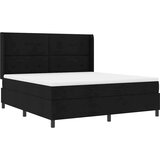  Box Spring postelja z vzmetnico in LED svetlobo črna 180x200 cm tkanina, (22084014) | Shoptok.si
