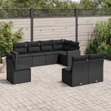  8-dijelni set vrtnih sofa od poliratana s jastucima crni Crna 65.5 x 62 x 69 cm | shoptok.hr