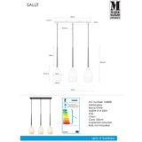 Markslöjd bela/črna viseča svetilka s steklenim senčilom salut | Shoptok.si