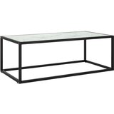 vidaXL stolić za kavu crni s bijelim mramornim staklom 100x50x35 cm Cijene