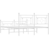  Metalni okvir kreveta uzglavlje i podnožje bijeli 150 x 200 cm | shoptok.hr