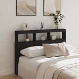 vidaXL Ormarić za uzglavlje s LED svjetlima crni 140 x 17 x 102 cm Cijene