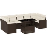  8-dijelni set vrtnih sofa s jastucima smeđi od poliratana | shoptok.hr