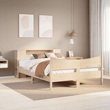 vidaXL Posteljni okvir brez vzmetnice 135x190 cm trdna borovina | Shoptok.si