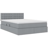  Krevet S LED lampica Svijetlo siva 140 x 190 cm tkanina | shoptok.hr