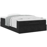 vidaXL Otomanski posteljni okvir z vzmetnico črn 120x190 cm žamet | Shoptok.si