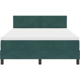 vidaXL Box Spring Krevet s Madracem Tamno Zelena 140x190 cm Velur | shoptok.hr