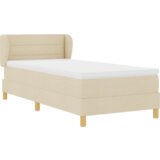 Box Spring Krevet s Madracem - Krem - 80x200 cm - Tkanina | shoptok.hr