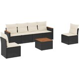  The Living Store Vrtna sedežna garnitura 7-delna z blazinami črn poli ratan - Vrtna Sedežna Garniture, (21449480) | Shoptok.si