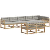 vidaXL Zunanja garnitura za sedenje 6 pcs Bela in svetlo siva, (5000279851) | Shoptok.si