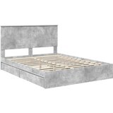  Postelja s shranjevanjem z vzglavjem Betonsko siva 150 x 200 cm, (5000105869) | Shoptok.si