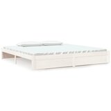 Furnova Posteljni okvir bel iz trdnega lesa 200x200 cm, (21939987) | Shoptok.si