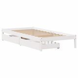 vidaXL Posteljni okvir s predali bel 75x190 cm trdna borovina, (21292159) Cene