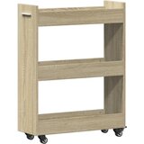 Ormarić s kotačima boja hrasta 60x22x79cm od konstruiranog drva | shoptok.hr